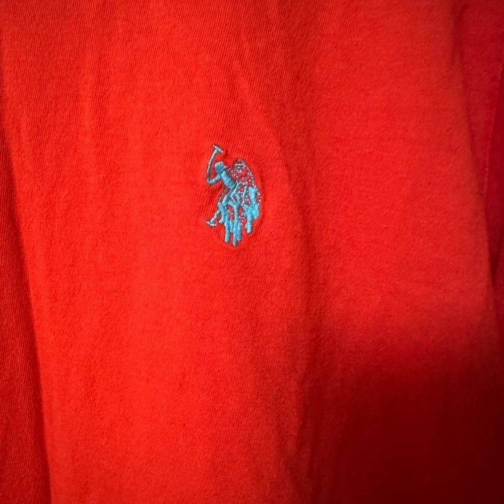 U.S. Polo Assn. Red V-Neck Short Sleeve Tee - Picture 4 of 7